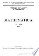 Mathematica - revue d'analyse numérique et de théorie de l'approximation