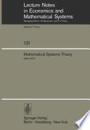 Mathematical Systems Theory
