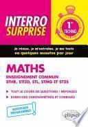 Mathématiques - Première technologique enseignement commun STHR, STI2D, STL, STMG et ST2S