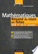 Mathématiques Résumé du cours en fiches ECE 1re et 2e années