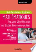 MATHEMATIQUES Tout pour bien démarrer ses études d'économie