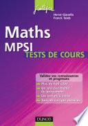Maths MPSI Tests de cours