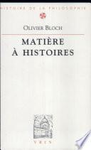Matière à histoires