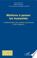 Matières à penser les humanités