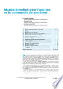 Matlab/Simulink pour l'analyse et la commande de systemes