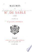 Maximes de Mms de Sablé (1678)