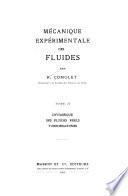 Mécanique expérimentale des fluides: Dynamique des fluides réels turbomachines