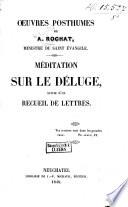 Méditation sur le déluge, suivie d'un recueil de lettres