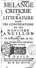 Mélange critique de littérature