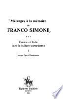 Mélanges à la mémoire de Franco Simone