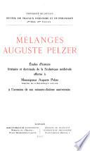 Mélanges Auguste Pelzer