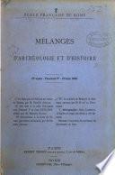 Mélanges d'archéologie et d'histoire