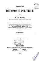 Mélanges d'économie politique