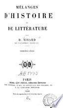 Mélanges d'histoire et de littérature