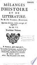 Mélanges d'histoire et de littérature recueillis par M. de Vigneul-Marville [Noël, dit Bonaventure d'Argonne] ; édité par M*** (l'abbé Banier)