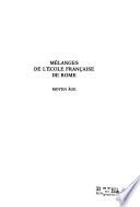 Mélanges de l'Ecole française de Rome