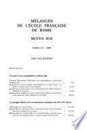 Mélanges de l'Ecole française de Rome