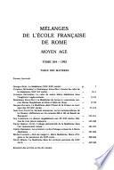 Mélanges de l'Ecole française de Rome