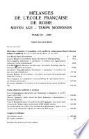 Mélanges de l'Ecole française de Rome