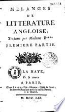 Mélanges de littérature anglaise