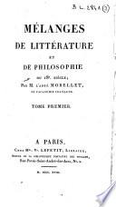 Mélanges de littérature et de philosophie du 18e siècle