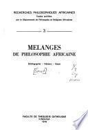 Mélanges de philosophie africaine