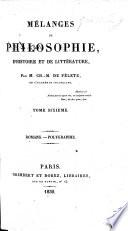 Mélanges de philosophie, d'histoire et de littérature: Romans. Polygraphie