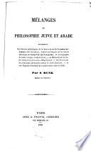 Mélanges de philosophie juive et arabe