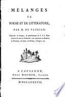 Mélanges de poésie et de littérature