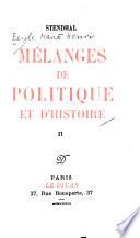 Mélanges de politique et d'histoire