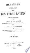 Mélanges littéraires extraits des Pères latins