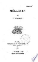 Mélanges, par A. Bonvalot