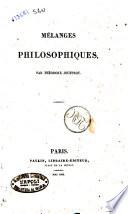 Melanges philosophiques par Theodore Jouffroy