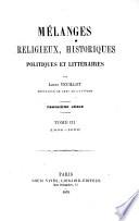 Mélanges religieux, historiques, politiques et litteraires