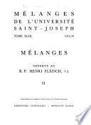 Mellanges de l'Universite Saint-joseph