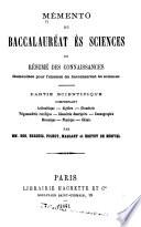 Mémento du baccalauréat ès sciences