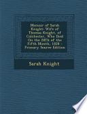 Memoir of Sarah Knight