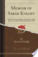 Memoir of Sarah Knight