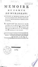 Mémoire [à consulter et consultation pour le Comte de Mirabeau fils, sur sa demande en cassation de l'arrêt... qui le sépare de corps et d'habitation d'avec son épouse]
