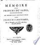 Memoire des princes du sang