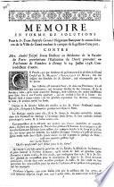 Mémoire en forme de solutions pour le Sr. Jean-Baptiste Grenier ... contre Mre. André Seron ...