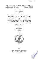 Mémoire et épitaphe de Ferdinand d'Aragon