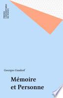 Mémoire et Personne