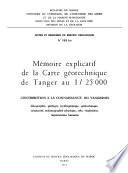 Mémoire explicatif de la carte géotechnique de Tanger au 1/25 000