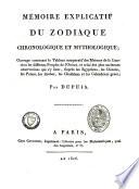 Mémoire explicatif du zodiaque chronologique et mythologique