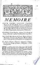 Mémoire pour Dame Louise Fabri, épouse de Me Jean Burtin,... contre Vérand Dugelay...