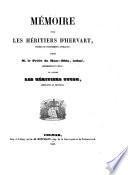MEMOIRE POUR ELS HERITIERS D'HERVART