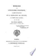 Mémoire sur l'économie politique, l'administration et la législation de l'Égypte au temps des Lagides, etc
