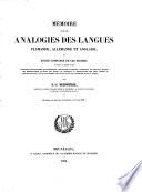 Mémoire sur les analogies des langues flamande, allemande et anglaise, ou