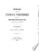 Mémoire sur les animaux vertébrés